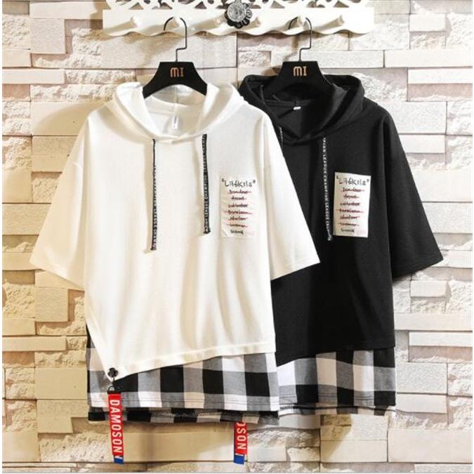 半袖パーカー メンズ 切り替え 七分袖パーカー チェック柄 大きいサイズ おしゃれ カジュアル 夏服 おしゃれ カットソー 夏 Wy 017 Wy 017 Ccqueen 通販 Yahoo ショッピング