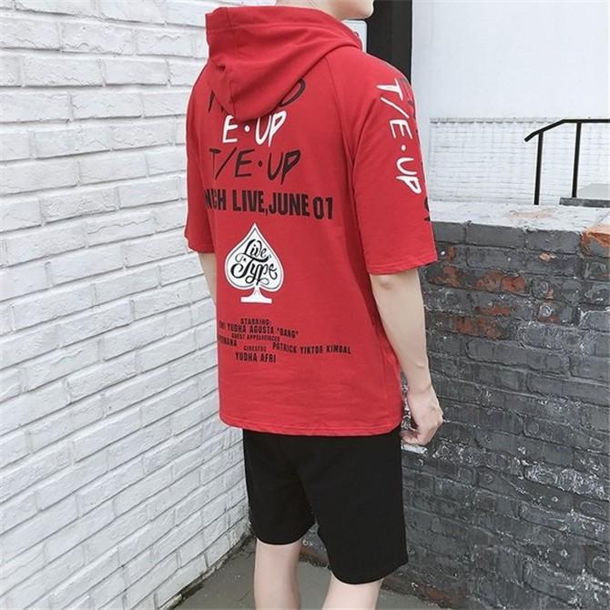 上下セット メンズ パーカー 半袖 ショートパンツ セットアップ ハーフパンツ カットソー 半ズボン フード付き 夏 カジュアル Yd 107 Yd 107 Ccqueen 通販 Yahoo ショッピング