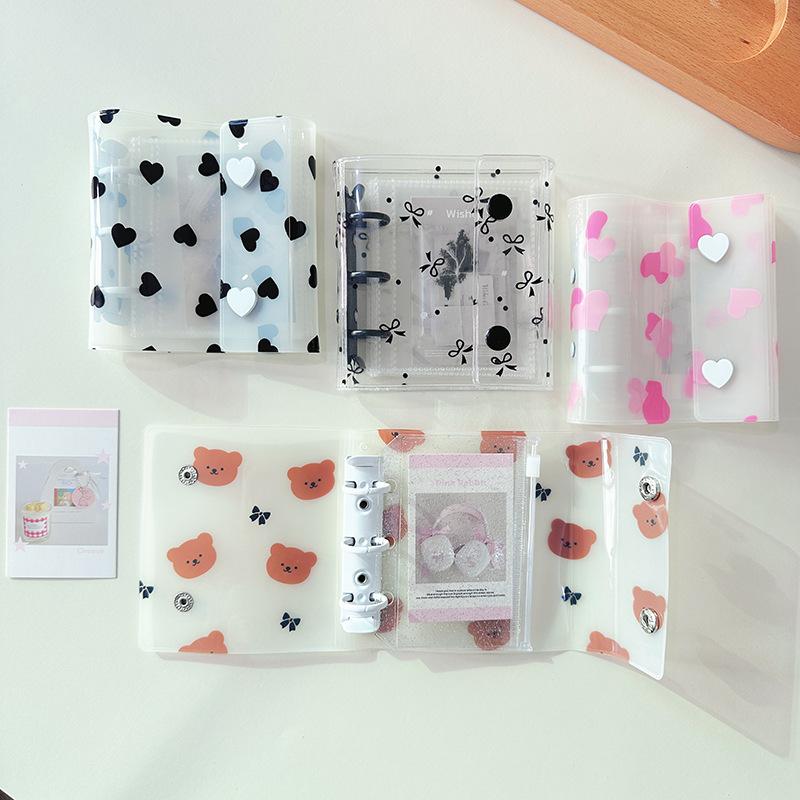 シール帳 透明 リフィル10枚付クリア バインダー 3穴 はがせる