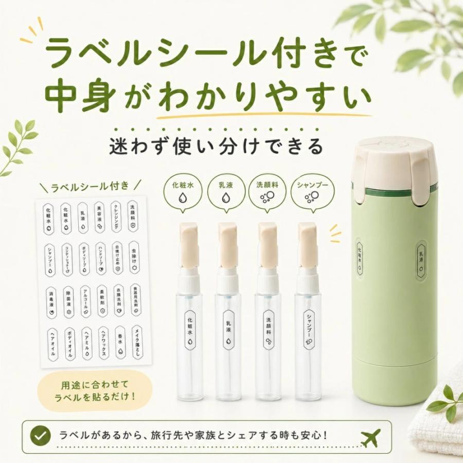 2個目1000円】トラベルボトル 4in1 マルチトラベルボトル シャンプー