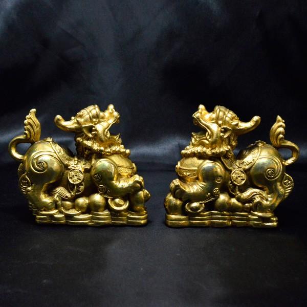 神獣 財神 豼貅（ひきゅう） 雌雄ペアセット  置き物サイズ：約78〜85×34〜40×高さ約66〜67mm 重さ：約277〜352g レディース メンズ 【メール便不可】 |  | 02