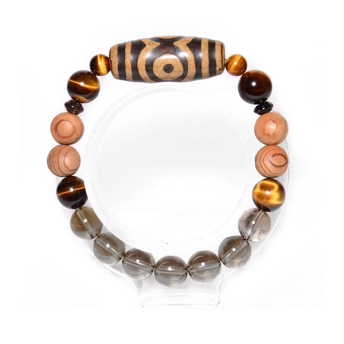 パワーストーン ブレスレット 保証書のコピー付き 三眼天珠 伊勢神宮御山杉 男の強運ブレス タイガーアイ 天然石 |  | 04