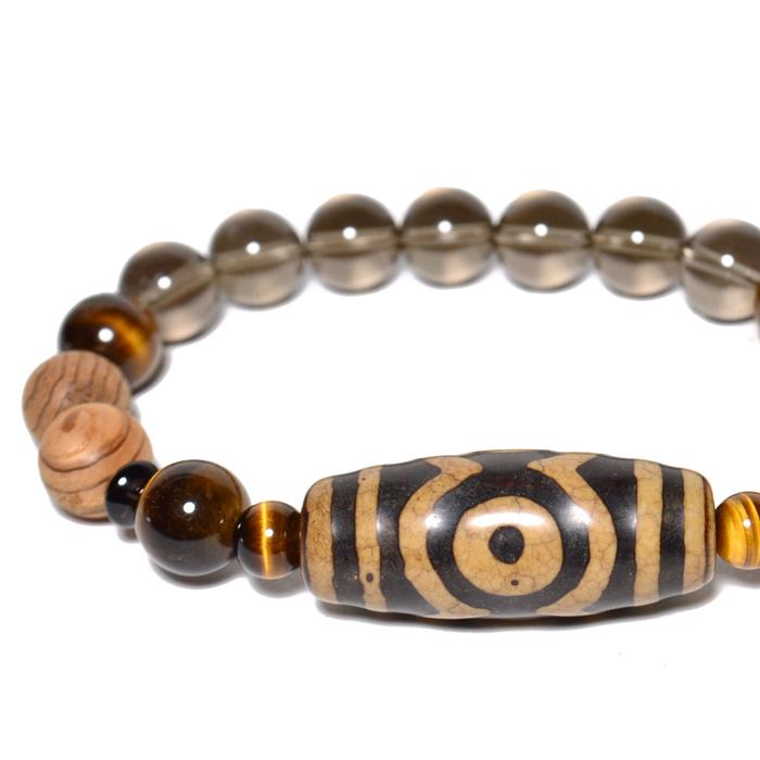 パワーストーン ブレスレット 保証書のコピー付き 三眼天珠 伊勢神宮御山杉 男の強運ブレス タイガーアイ 天然石 |  | 06