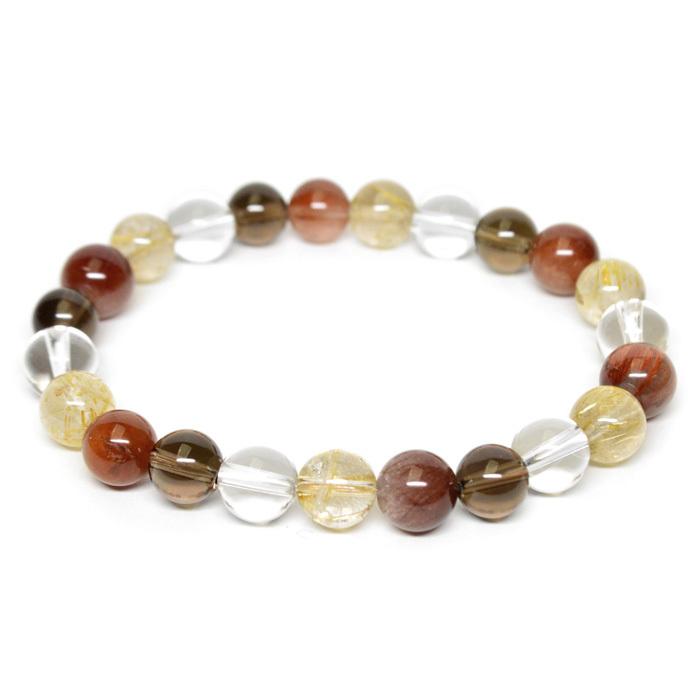 レッドルチル【パワーストーン/ブレスレット】 濃厚 4A レッドルチルクォーツ ブレスレット 10mm-10.5mm×19珠 透明赤