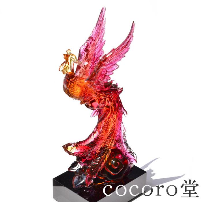 パワーストーン 置き物 溶錬水晶 鳳凰 天然石 : 天然石