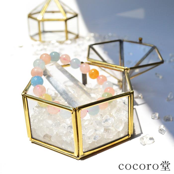 アンティーク調 六角錐 ガラス 真鍮 アクセサリー ケース | 