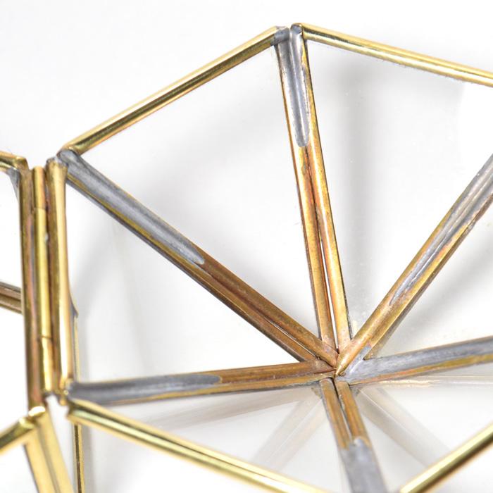 アンティーク調 六角錐 ガラス 真鍮 アクセサリー ケース |  | 04