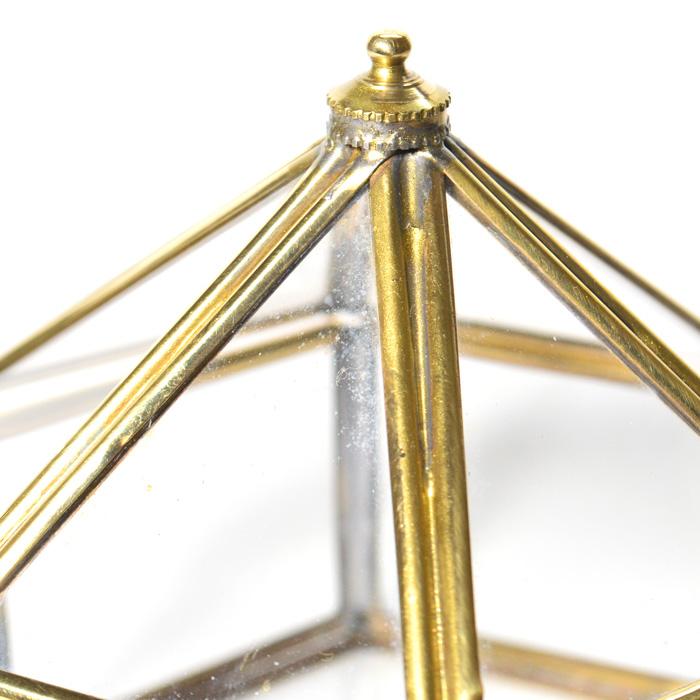 アンティーク調 六角錐 ガラス 真鍮 アクセサリー ケース |  | 06