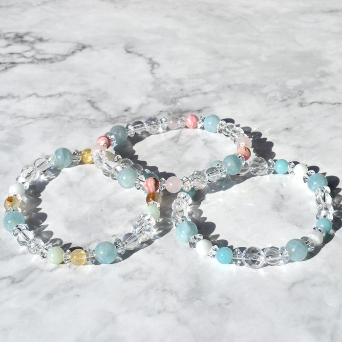 パワーストーン ブレスレット アクアマリン 選べる3種類 天然石
