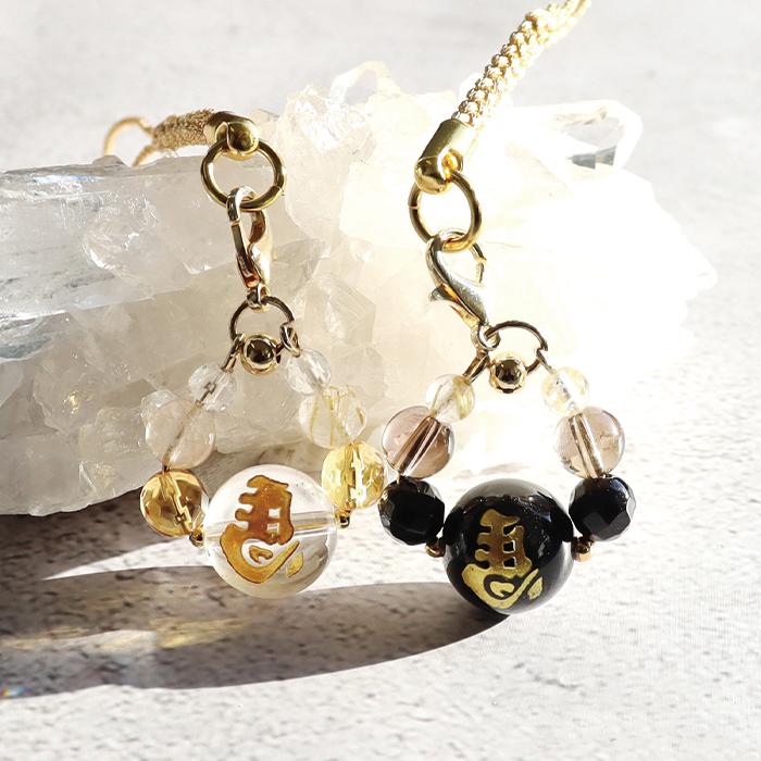 パワーストーン ストラップ 金の左馬 馬蹄デザイン ※選べる2種類 天然石 | 