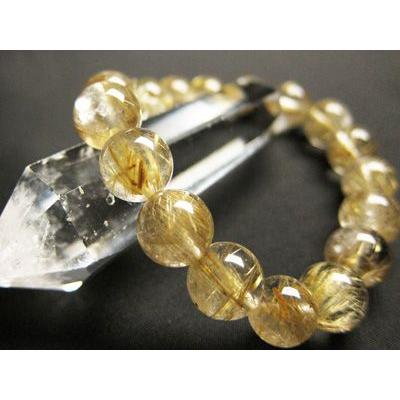 天然石 パワーストーン ルチルクォーツ AAAA 約10mm玉 ブレスレット  