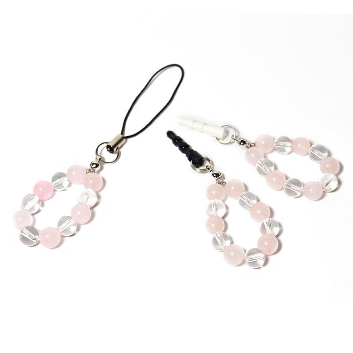 パワーストーン ストラップ ローズクォーツ 水晶 天然石 |  | 03