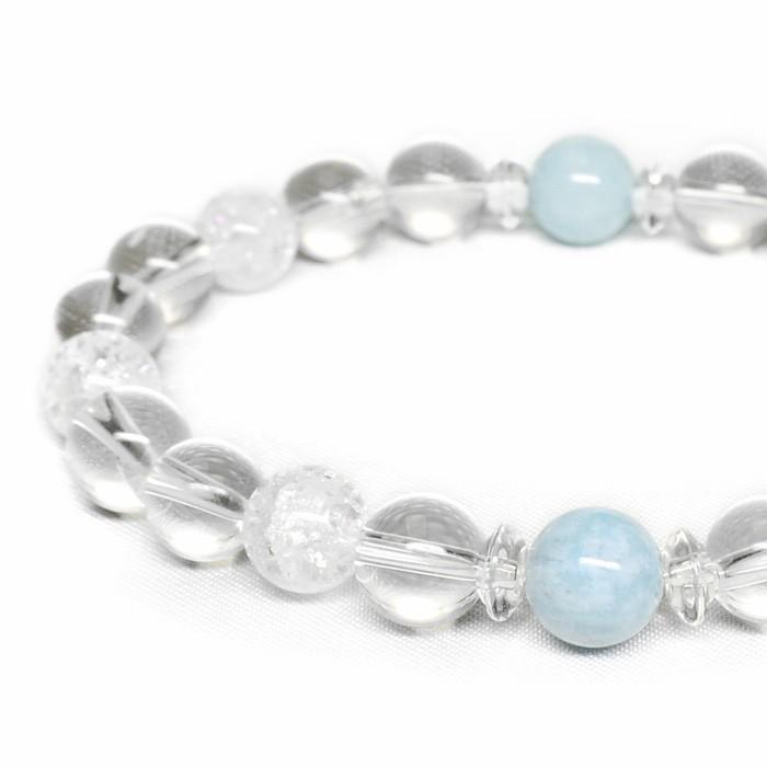 パワーストーン 天然石 アクアマリン 水晶 ブレスレット |  | 01