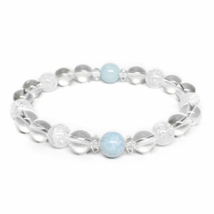 パワーストーン 天然石 アクアマリン 水晶 ブレスレット |  | 03