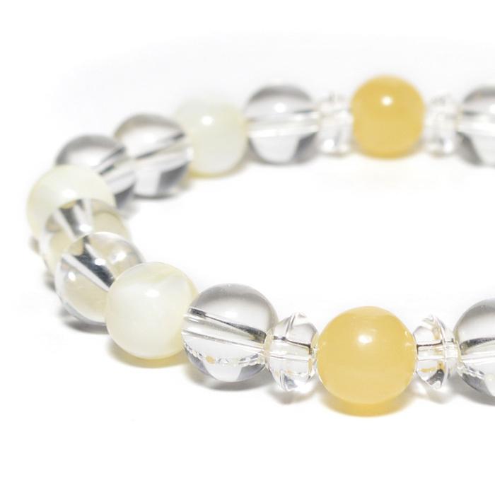 パワーストーン ブレスレット マザーオブパール イエローカルサイト 天然石 |  | 01