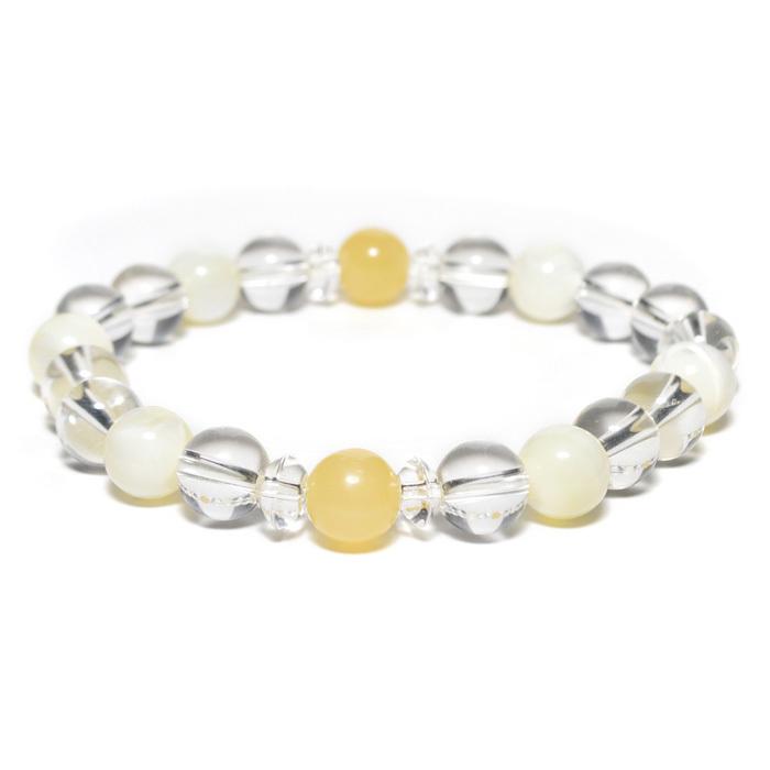 パワーストーン ブレスレット マザーオブパール イエローカルサイト 天然石 |  | 03