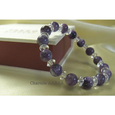 パワーストーン ブレスレット チャロアイト 水晶 天然石