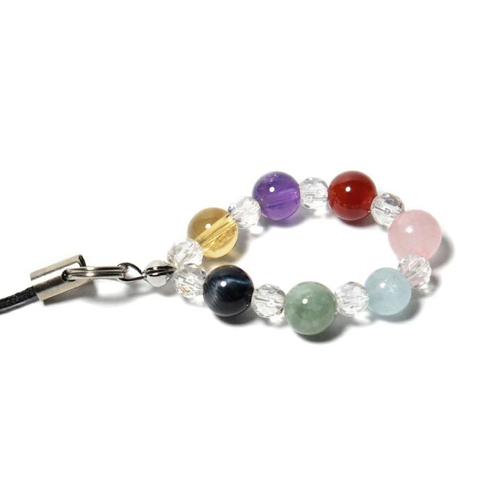 50％OFF タイムセール パワーストーン ストラップ 厄除け 七色 厄よけ