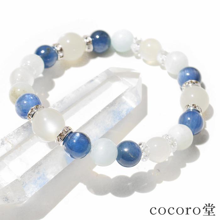 パワーストーン ブレスレット ムーンストーン カイヤナイト ブルー