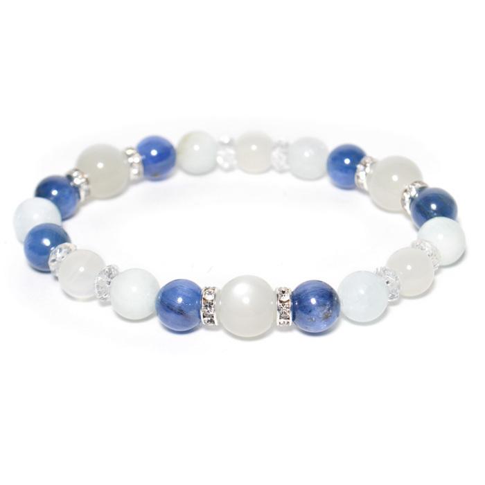 パワーストーン ブレスレット ムーンストーン カイヤナイト ブルー