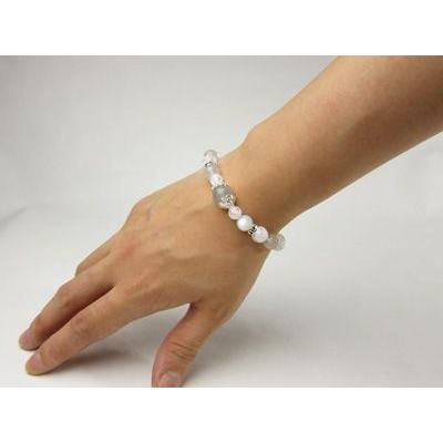 X'mas】アクアマリンとルビーのペアチャームSET☆天然石ブレスレット