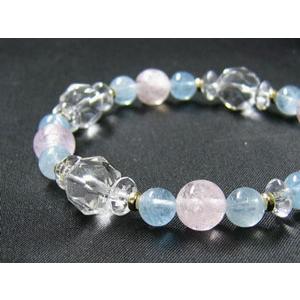 パワーストーン ブレスレット ピンク アクアマリン 水晶 天然石 |  | 01