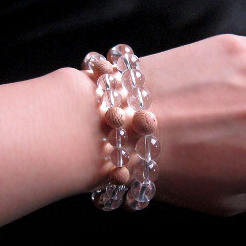 パワーストーン ブレスレット 保証書付き 専用桐箱付き 腕輪 数珠 伊勢神宮 御山杉太珠 極 水晶ミックス 天然石