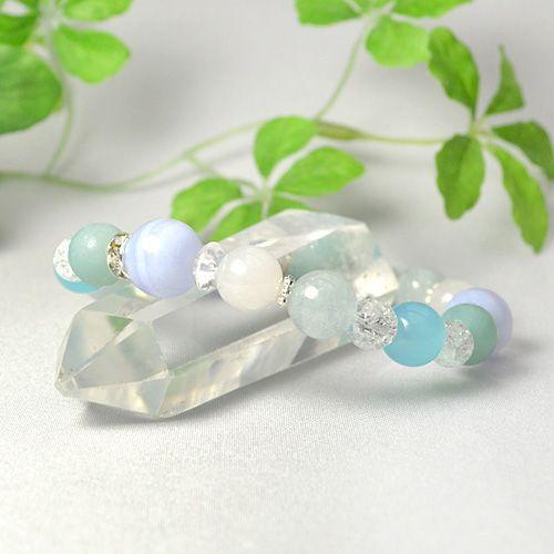アクアマリンと天珠アマゾナイトと天珠 ONLINE SHOP限定】【CLEAN UP】虎牙天珠×アイスアマゾナイト