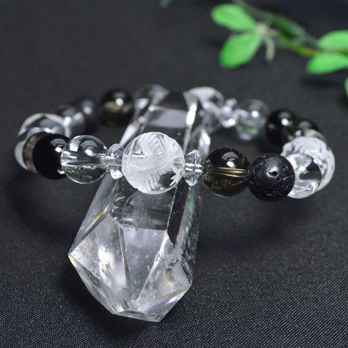 数量限定入荷 上質・四神彫り水晶使用 霊峰 富士 溶岩石 ブレスレット世界文化遺産 富士溶岩石 ブレスレット メール便不可 | 