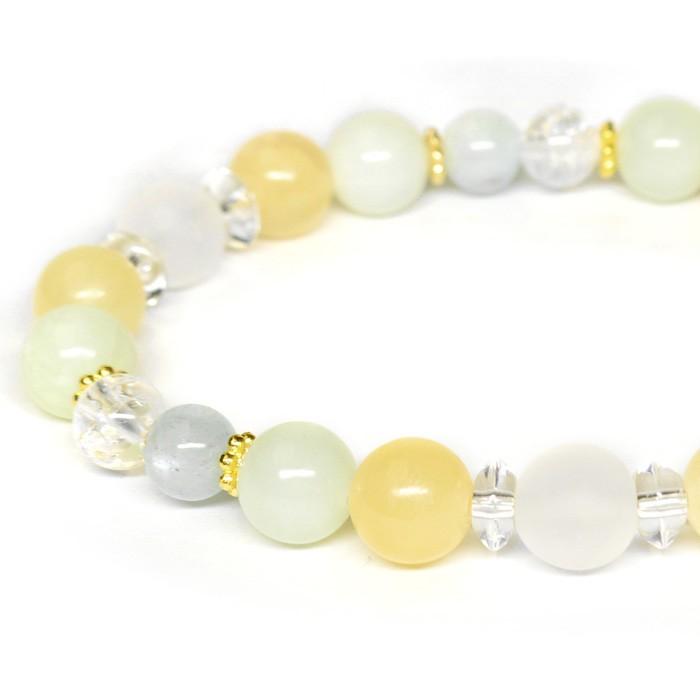 【金運向上】イエロークリスタルブレスレット ※霊力注入済 金運を招き寄せる数珠］金針水晶 ゴールドルチル 虎目石 タイガーアイ