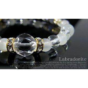 パワーストーン ブレスレット ラブラドライ ムーンストーン 水晶 天然石の画像