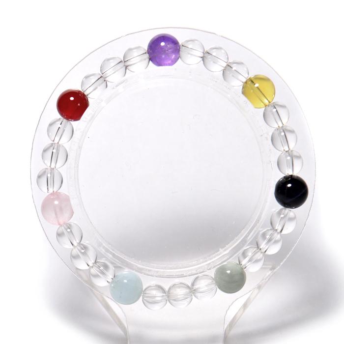 70%OFF 期間限定 パワーストーン ブレスレット 厄除け 七色 水晶 シトリン アメジスト 翡翠 天然石 メール便送料無料 |  | 04