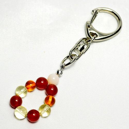 パワーストーン キーホルダー お守り 選べる2種類 申年 ピンクオパール 水晶 天然石 |  | 03