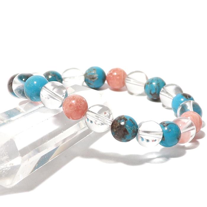 パワーストーン ブレスレット ターコイズ インカローズ 水晶 天然石 | 