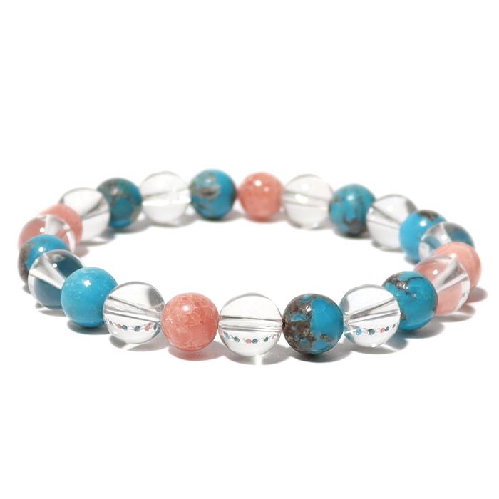 パワーストーン ブレスレット ターコイズ インカローズ 水晶 天然石 |  | 01