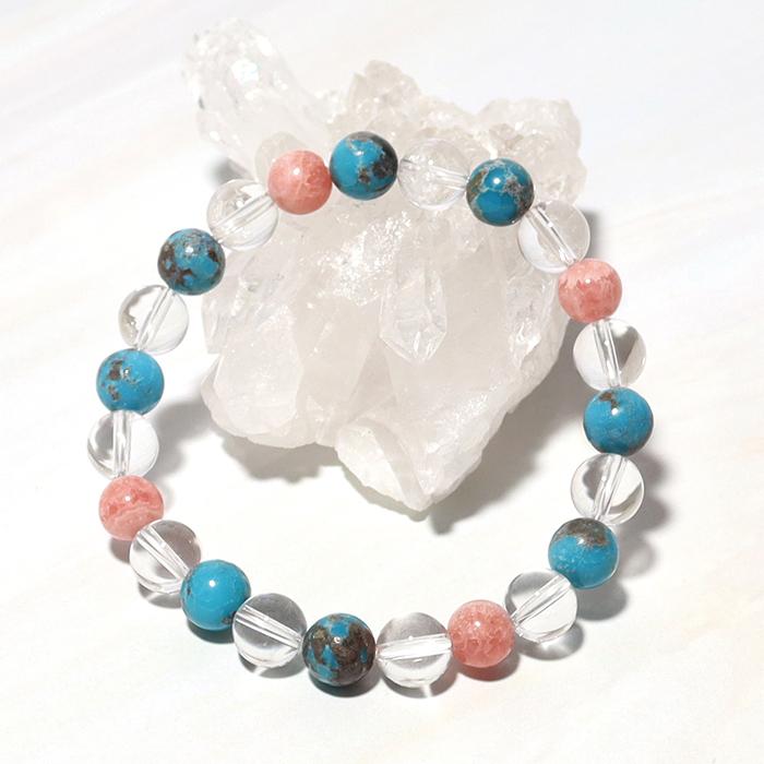 パワーストーン ブレスレット ターコイズ インカローズ 水晶 天然石 |  | 02