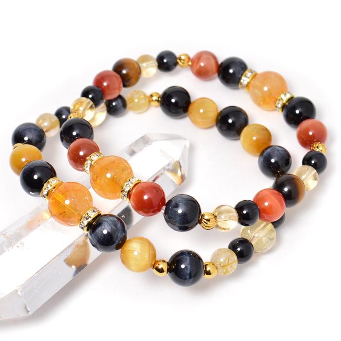 パワーストーン 選べる２タイプ 金運 ブレスレットオレンジタイガーアイ ゴールデンタイガーアイ メール便送料無料 | 