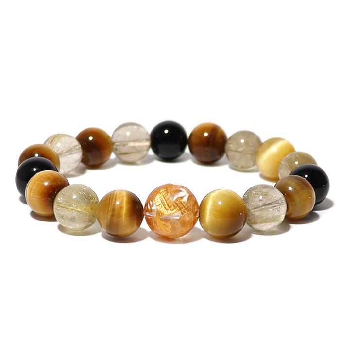 ⭐︎天然銅色ゴールドルチルクオーツ ブレスレット 19.3mm 133.7g