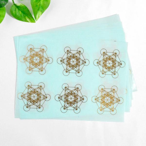 パワーストーン メタトロンキューブ 金色 M シール・ステッカー 天然石 | 