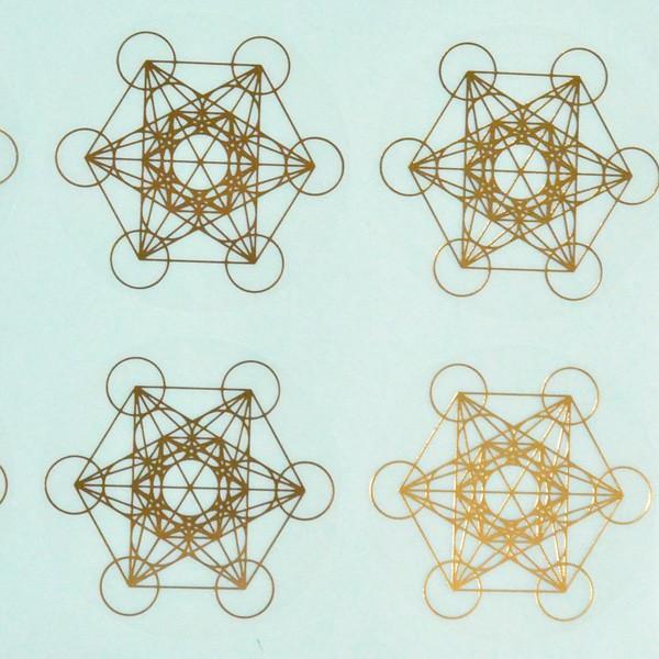 パワーストーン メタトロンキューブ 金色 M シール・ステッカー 天然石 |  | 01