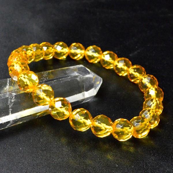 パワーストーン ブレスレット アンバー クリアーカット 天然石