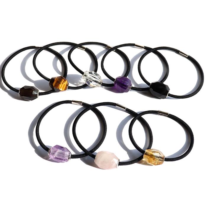 パワーストーン バレル型 ヘアゴム ヘアアクセサリー ※全8種 天然石