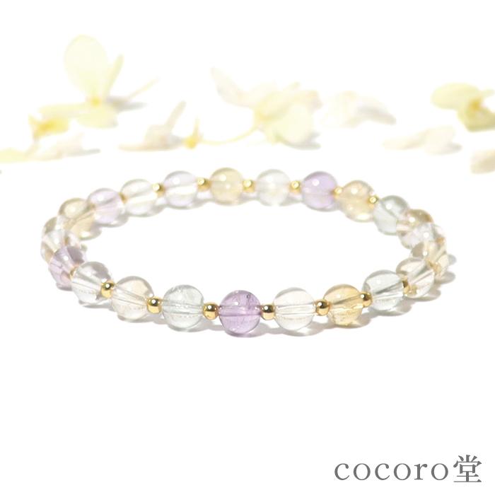 パワーストーン ブレスレット トロピカル ミックスストーン シトリン アメジスト グリーンアメジスト ローズクォーツ 天然石 | 