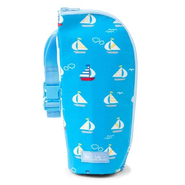 全国宅配無料 哺乳瓶ケース ポーチ つや消しビニールコーティング おしゃれヨットでバカンスの旅 スカイブルー ほ乳瓶ポーチ 赤ちゃん Cisama Sc Gov Br