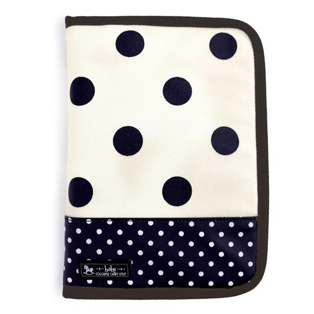 マルチケース/母子手帳ケース ファスナータイプ polka dot large twill・white 母子手帳カバー 赤ちゃん ベビー 出産祝い｜ccstyle