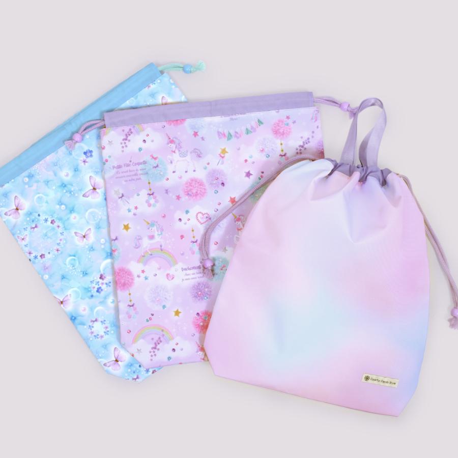 巾着・大 体操服袋 体操着袋 [2026春モデル] 撥水ノーアイロン おしゃれ かわいい 保育園 小学校 小学生 子供 キッズ 女の子 ゆうパケット配送 | COLORFUL CANDY STYLE | 18