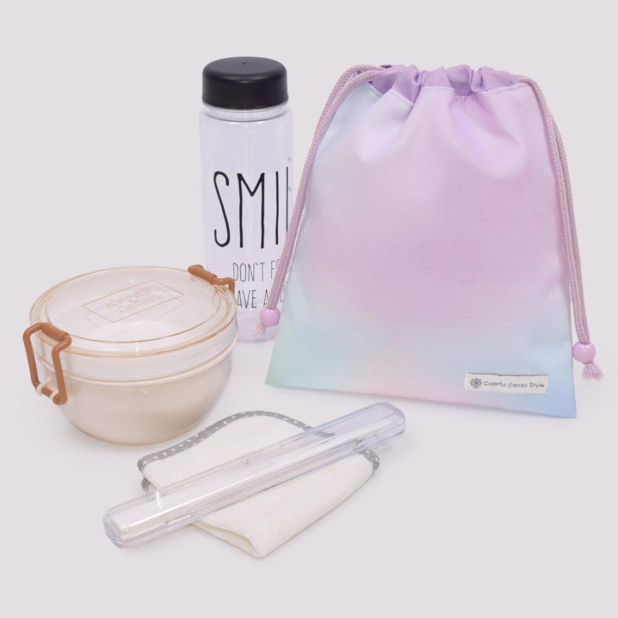 巾着・中 マチ無し給食袋 [2026春モデル] 撥水ノーアイロン 小物入れ おしゃれ かわいい 保育園 小学校 小学生 子供 キッズ 女の子 ゆうパケット配送 | COLORFUL CANDY STYLE | 18