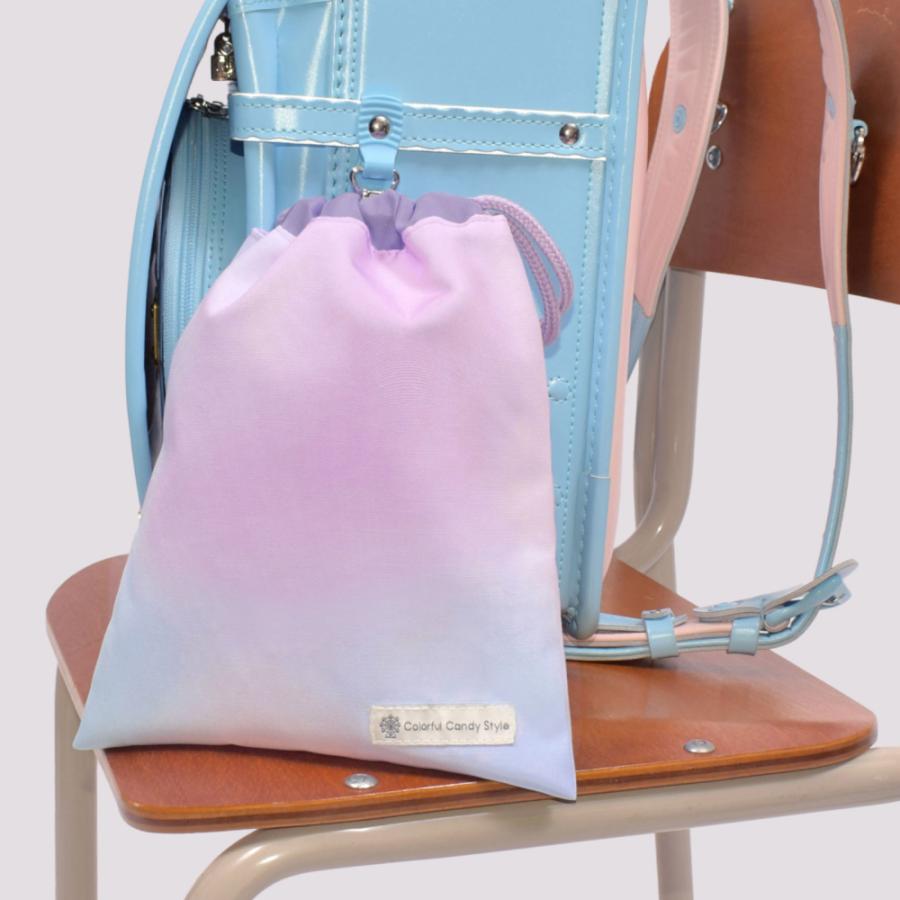 巾着・中 マチ無し給食袋 [2026春モデル] 撥水ノーアイロン 小物入れ おしゃれ かわいい 保育園 小学校 小学生 子供 キッズ 女の子 ゆうパケット配送 | COLORFUL CANDY STYLE | 20