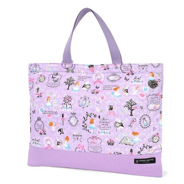 レッスンバッグ キルティング ループ付き アリスと不思議の国のティーパーティー 手さげバッグ 内祝い 絵本袋 通学 入園グッズ