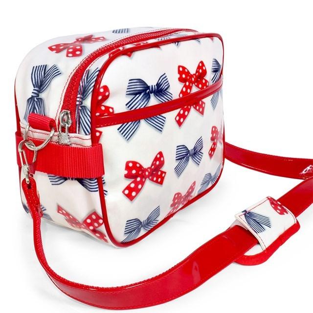 通園バッグ ポルカドットとストライプのフレンチリボン アイボリー 通園バッグ ショルダー 幼稚園 バッグ 保育園 N Colorful Candy Style 通販 Yahoo ショッピング